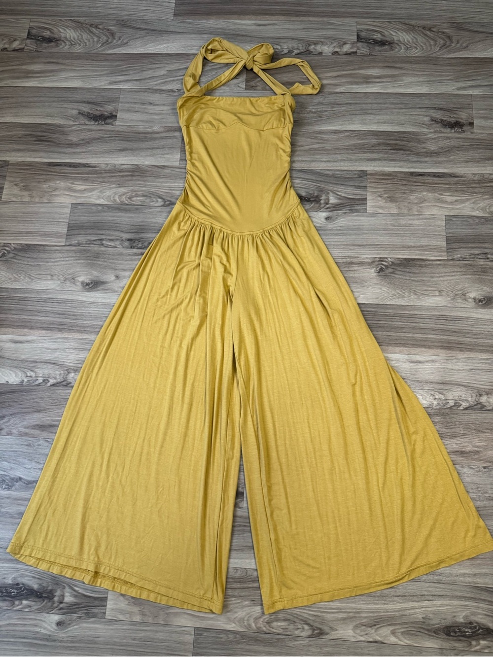 Free People Free-est Clara One Piece Jumpsuit in Mustard Yellow Size Small